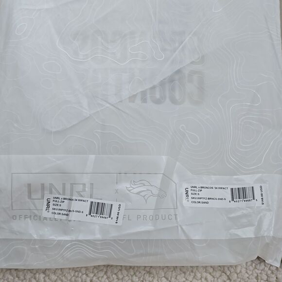 793 NWT UNRL x Broncos Impact Full-Zip SIZE SMALL Color SAND - Picture 13 of 13